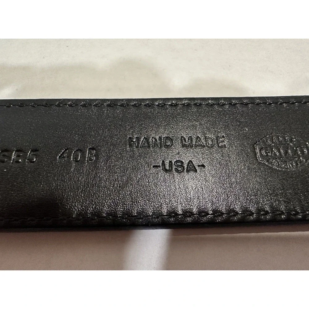 Galco Leather Belt SN5 B40 Solid Brass Buckle Hand Made Mens Black Adjustable